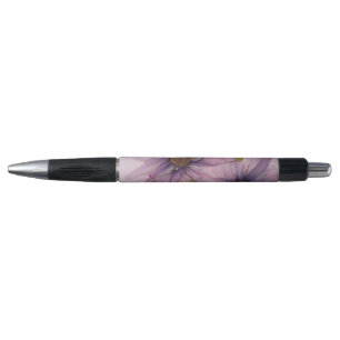 Pink and Purple Alcohol Ink Painted Flower  Pen