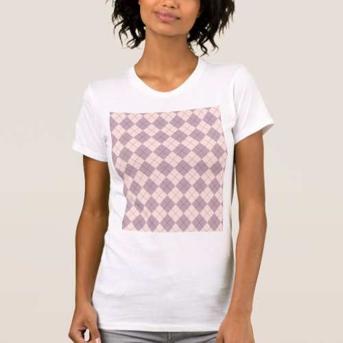 Pink and Purple Argyle Pattern Pretty T_Shirt