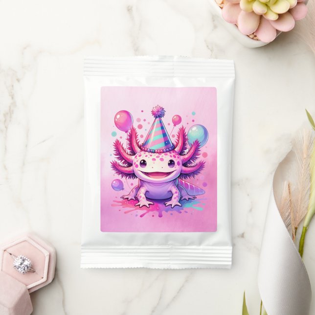 Pink and Purple Axolotl Girl's Birthday Party Margarita Drink Mix (Wedding)