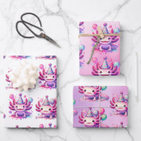 Pink and Purple Axolotl Girl's Birthday Party