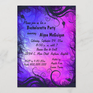 Pink And Purple Bachelorette Party Invitation