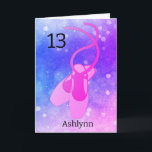 Pink and Purple Ballet 13th Birthday Card<br><div class="desc">Beautiful watercolor bokeh purple and pink ballet 13th birthday which you can easily personalize the front with her name. Please see all photos. This personalized ballet 13th birthday card would make a unique keepsake for her.</div>