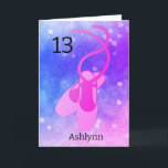 Pink and Purple Ballet 13th Birthday Card<br><div class="desc">Beautiful watercolor bokeh purple and pink ballet 13th birthday which you can easily personalize the front with her name. Please see all photos. This personalized ballet 13th birthday card would make a unique keepsake for her.</div>