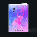 Pink and Purple Ballet 8th Birthday Card<br><div class="desc">Beautiful watercolor bokeh purple and pink ballet 8th birthday which you can easily personalize the front with her name. Please see all photos. This personalized ballet 8th birthday card for niece,  goddaughter,  granddaughter and more would make a unique keepsake.</div>
