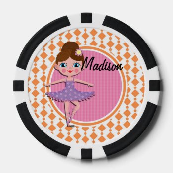 Pink And Purple Ballet Dancer Poker Chips by doozydoodles at Zazzle