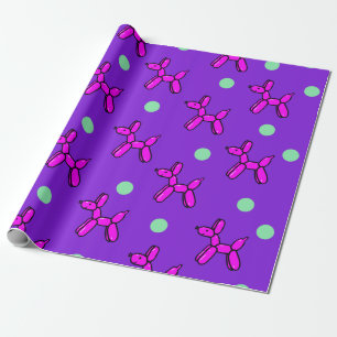 Pink and Purple Balloon Dogs Wrapping Paper