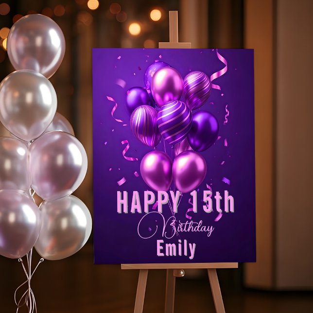 Pink and Purple Balloons Birthday Celebration Foam Board (Creator Uploaded)