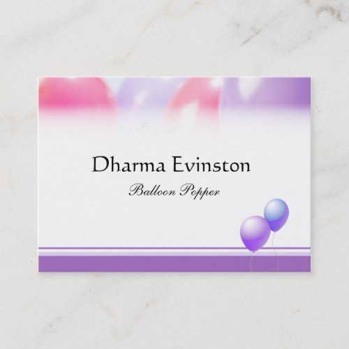 Pink and Purple Balloons Business Card