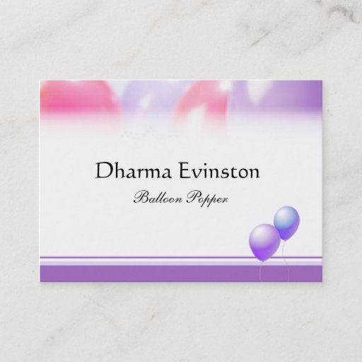 Customizable Pink and Purple Balloons Business Card