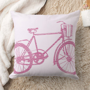 Pink and Purple Bicycle Pillow