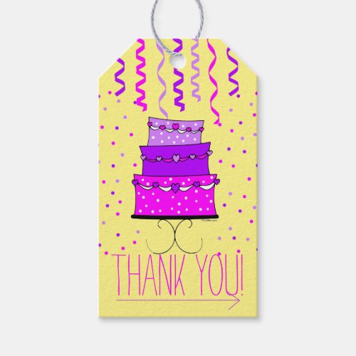 Pink and Purple Birthday Cake _ Thank You Gift Gift Tags