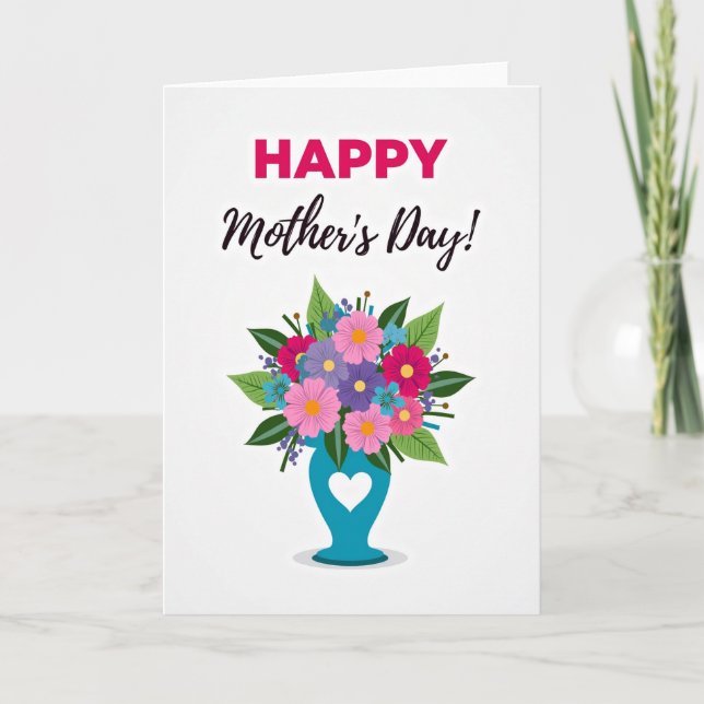 Pink And Purple Blooms Card (Front)
