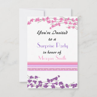 Pink and Purple Blossom Party Invitation