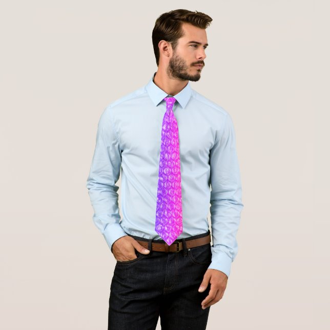 pink and purple bubble wrap neck tie (In Situ)