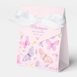 Pink and Purple Butterfly Custom Baby Shower Favor Boxes