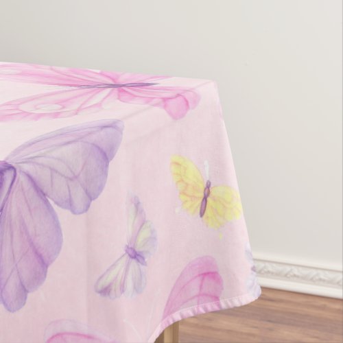 Pink and Purple Butterfly Party Table Cloth