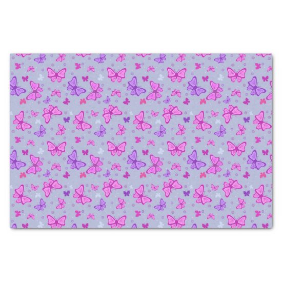 Pink and Purple Butterfly Pattern Tissue Paper