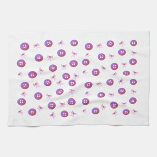 Pink and Purple Buttons and Bows Towel