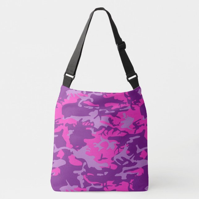 Pink and Purple Camo Crossbody Bag (Front)