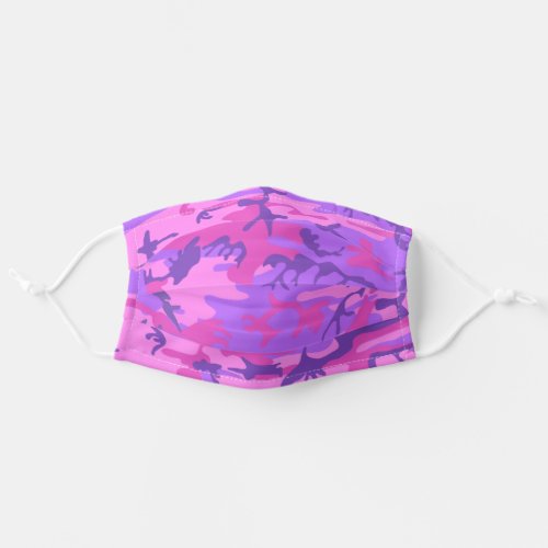 Pink And Purple Camouflage Adult Cloth Face Mask