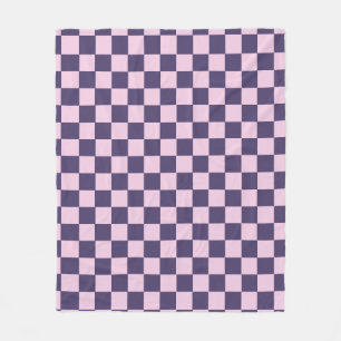 Pink And Purple Checkerboard Fleece Blanket