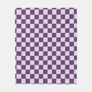 Pink And Purple Checkerboard Fleece Blanket