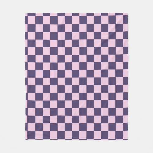 Pink And Purple Checkerboard Fleece Blanket