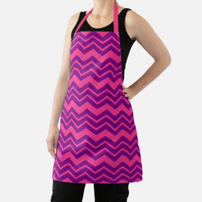 Pink and Purple Chevron Pattern Design  Apron (Insitu)
