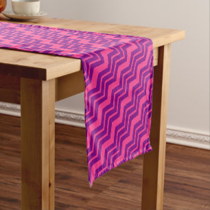Pink and Purple Chevron Pattern Design Short Table Runner