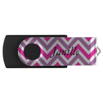 Pink And Purple Chevron Usb Drive by Lilleaf at Zazzle