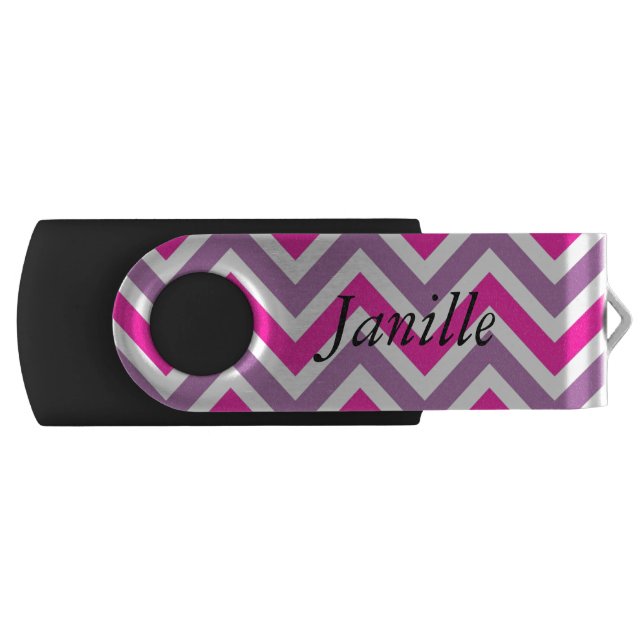 Pink and Purple Chevron USB Drive (Front)