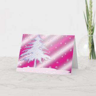 Pink and Purple Christmas Tree Card