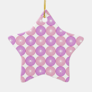 Pink and purple circles pattern ceramic ornament