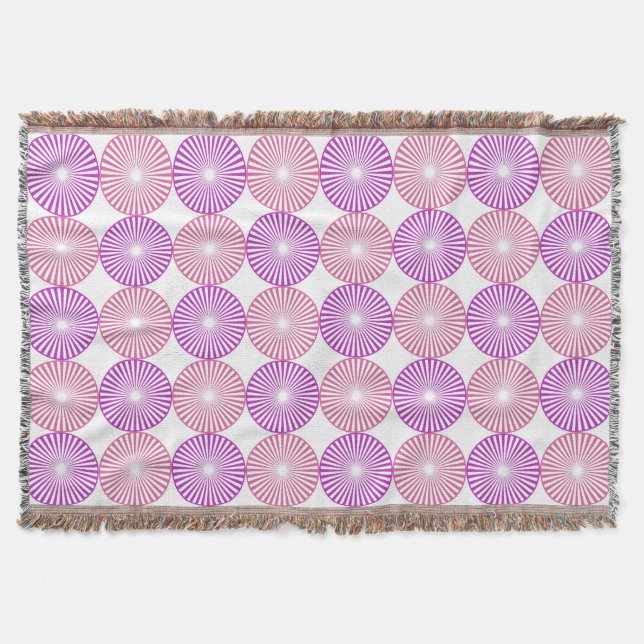 Pink and purple circles pattern throw blanket (Front)