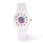 Pink And Purple Circles Sugar Skull Butterflies Watch at Zazzle