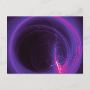 Pink and Purple Circular Abstract Design Postcard