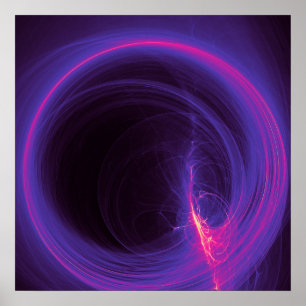 Pink and Purple Circular Abstract Design Poster
