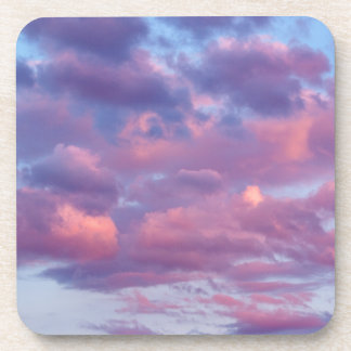 Pink and Purple Clouds Beverage Coaster