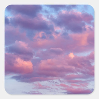 Pink and Purple Clouds Square Sticker