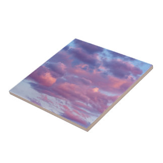 Pink and Purple Clouds Tile