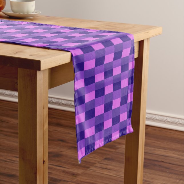 Pink and Purple Color Combination Short Table Runner (In Situ)