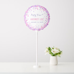 Pink and purple Confetti sprinkles birthday party Balloon