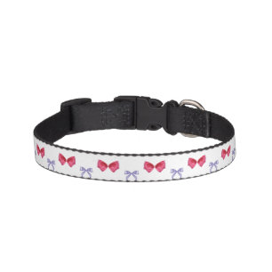 Pink and Purple Coquette Bows Pet Collar