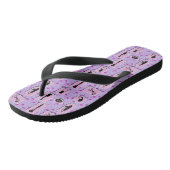 Pink and Purple Cosmetics makeup Flip Flops (Angled)