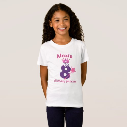 Pink and Purple Create Your Own Custom Birthday T_Shirt