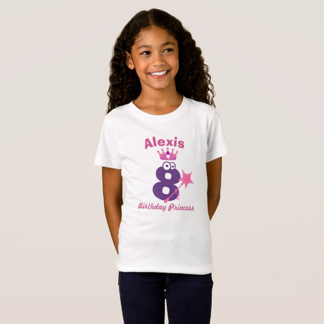 Pink and Purple Create Your Own Custom Birthday T-Shirt (Front Full)