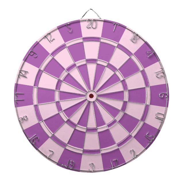 Pink And Purple Dartboard With Darts (Front)