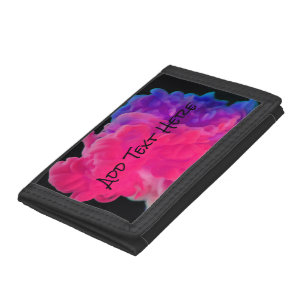 Pink and Purple Digital Smoke Tri-fold Wallet