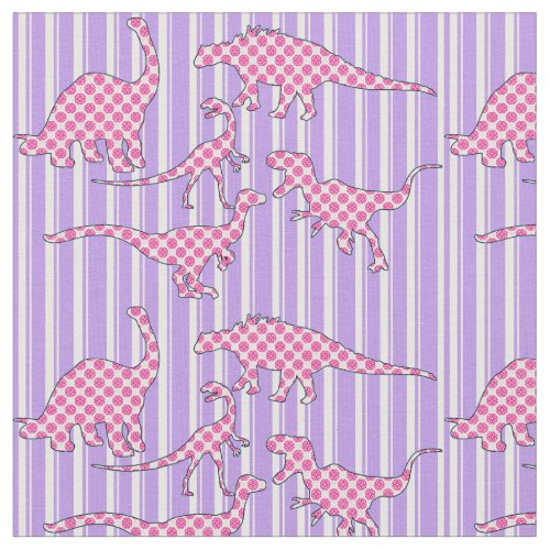 Pink and Purple Dinosaur Fabric