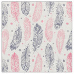 Pink And Purple Ethnic Feather Pattern Fabric